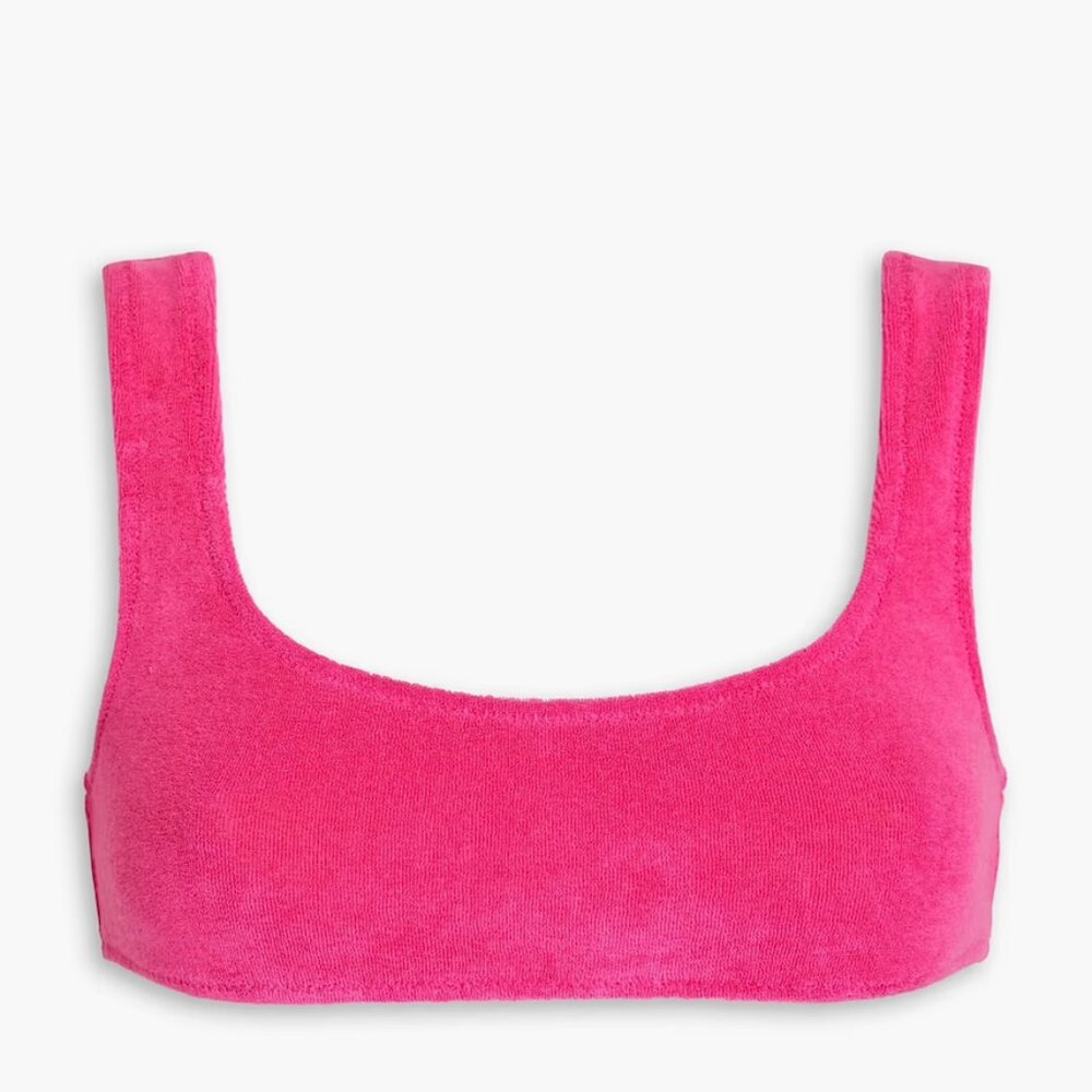 Solid & Striped Elle Terry Bikini Top in Pink size medium